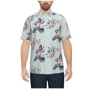 Cafe Luna Men's Tropical Floral Hawaiian Print Short Sleeve Shirt Size 3XL